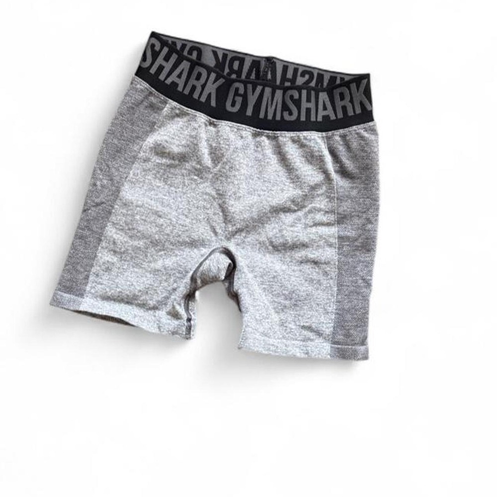 Gymshark Seamless High Waist Workout Shorts Gray Black Estimated XS